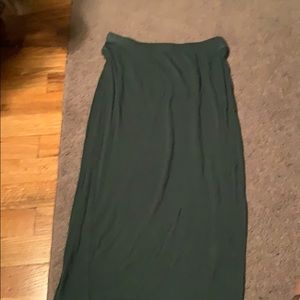 Basic Green Bodycon Midi Skirt